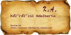 Körözsi Adalberta névjegykártya